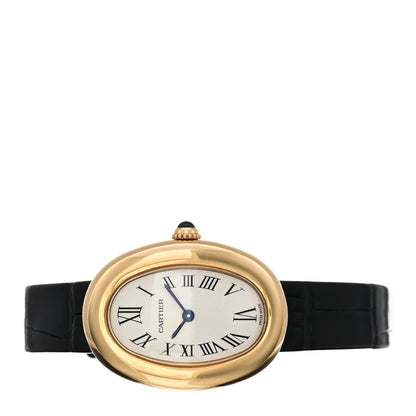 Cartier 18K Yellow Gold Alligator 22mm Baignoire Quartz Watch 2 of 5