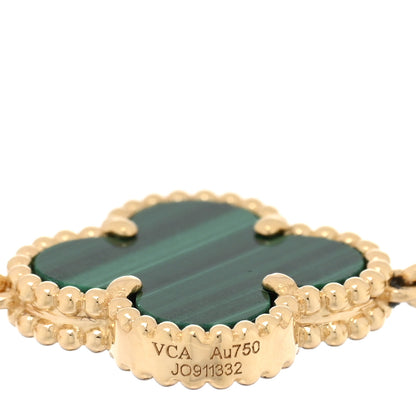 Van Cleef & Arpels 18K Yellow Gold Diamond Malachite 5 Motifs Vintage Alhambra Bracelet 3 of 4