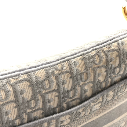 Christian Dior Oblique Embroidered Saddle Bag Gray 10 of 10