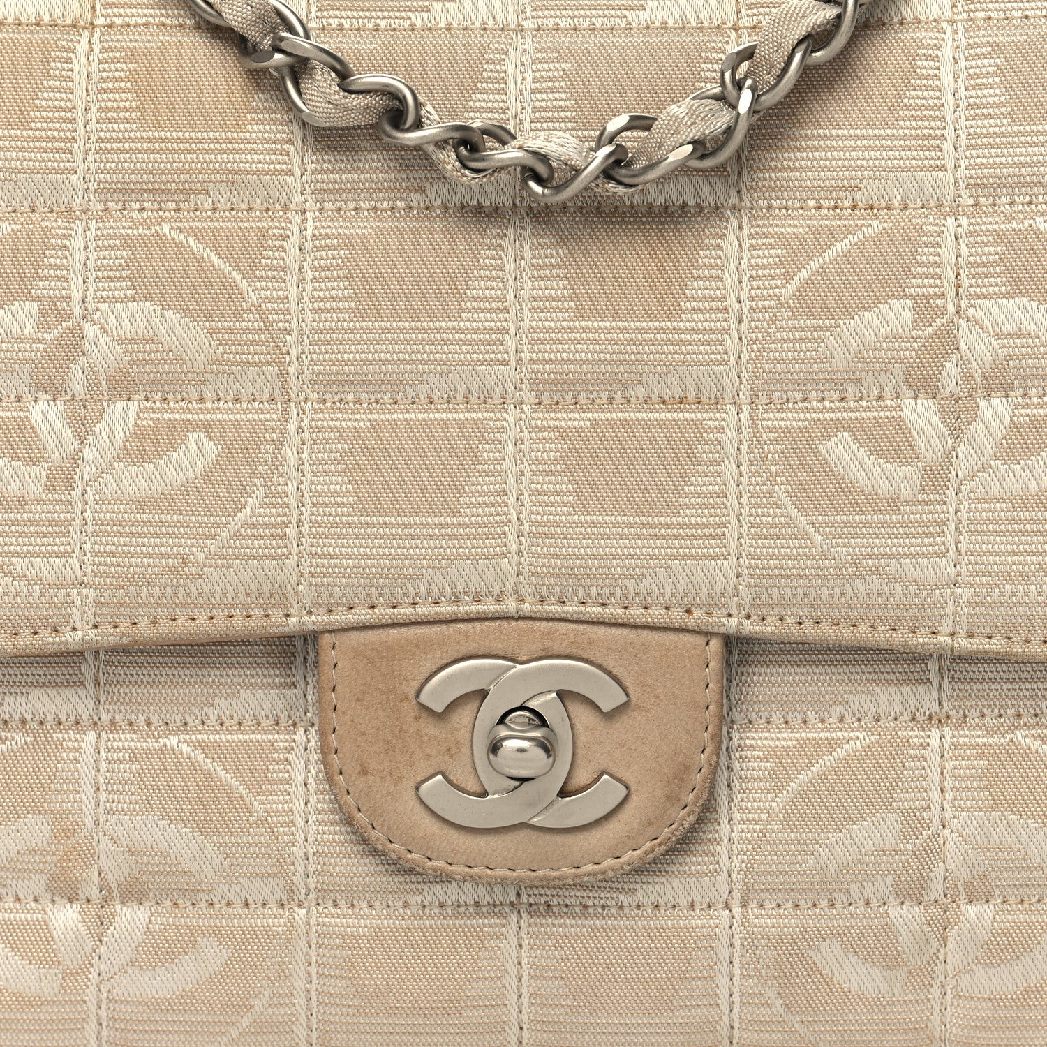 Chanel Nylon Medium Travel Flap Light Beige 8 of 11