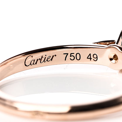 Cartier 18K Pink Gold Diamond .19ct Solitaire Engagement Ring 49 4.75 6 of 6