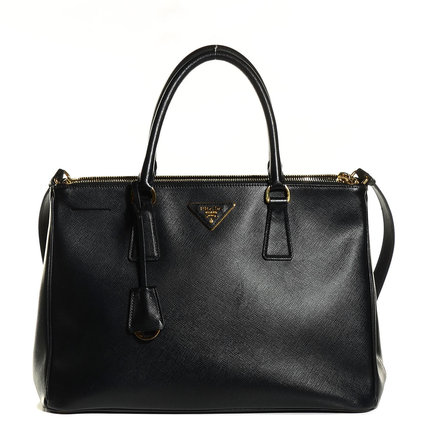 Prada Saffiano Lux Medium Double Zip Tote Nero Black 1 of 10