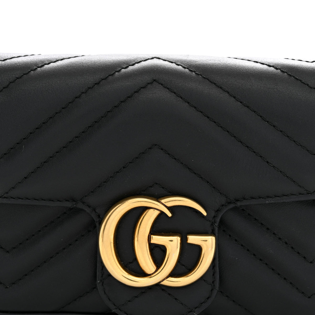 Gucci Calfskin Matelasse Super Mini GG Marmont Shoulder Bag Black 8 of 12