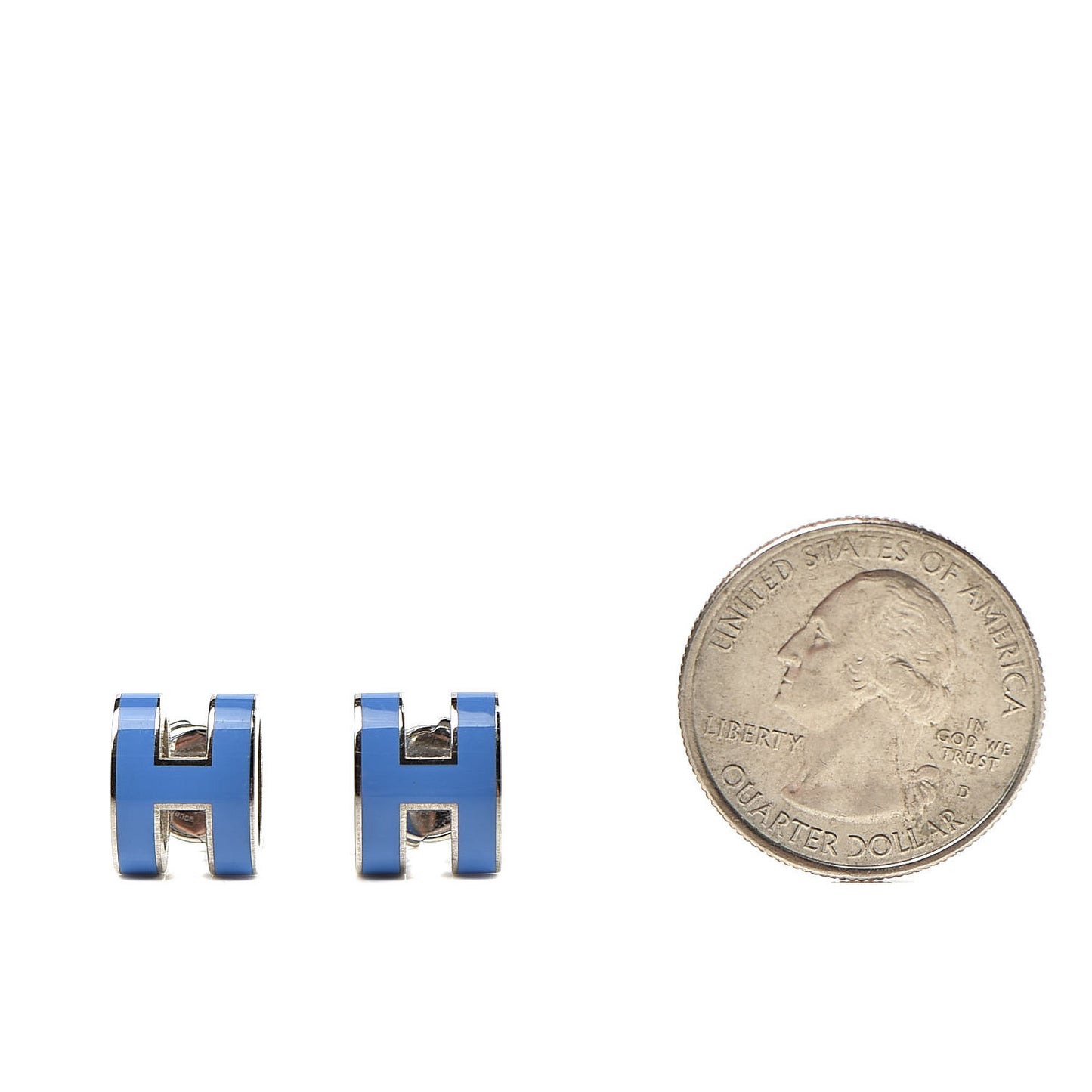 Palladium Lacquered Pop H Earrings Bleu Transat