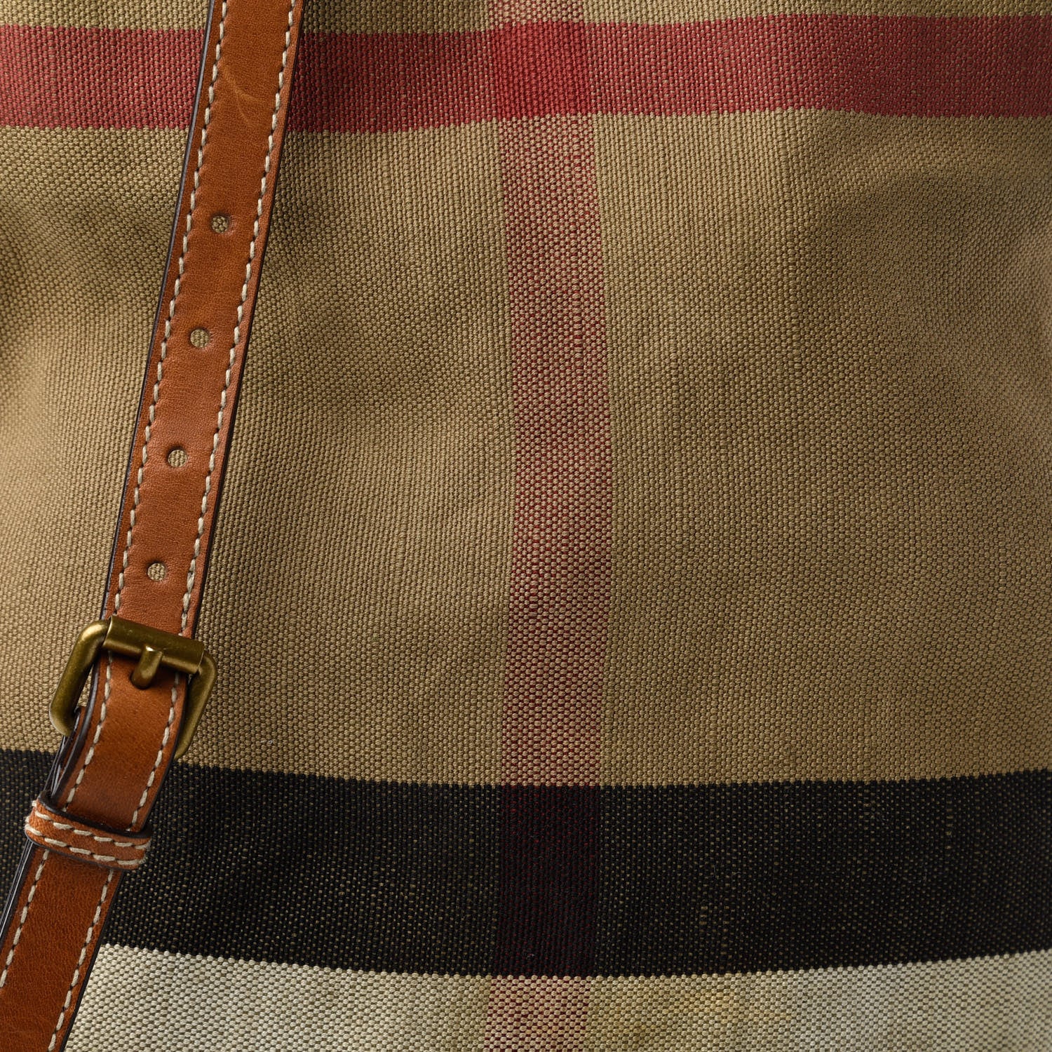 Burberry Canvas Mega Check Medium Susanna Hobo Saddle Brown 11 of 14