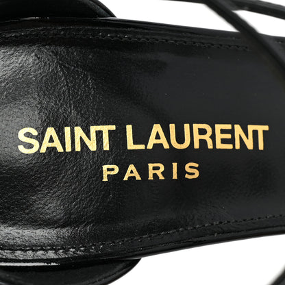 Saint Laurent Calfskin Cassandra 110 Sandals 38.5 Black Gold 7 of 14