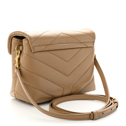 Saint Laurent Calfskin Y Quilted Monogram Toy Loulou Crossbody Bag Natural Tan 3 of 10