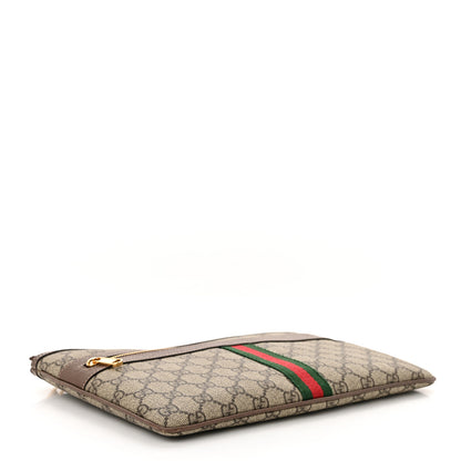 Gucci GG Supreme Monogram Large Ophidia Pouch Clutch Brown 4 of 11