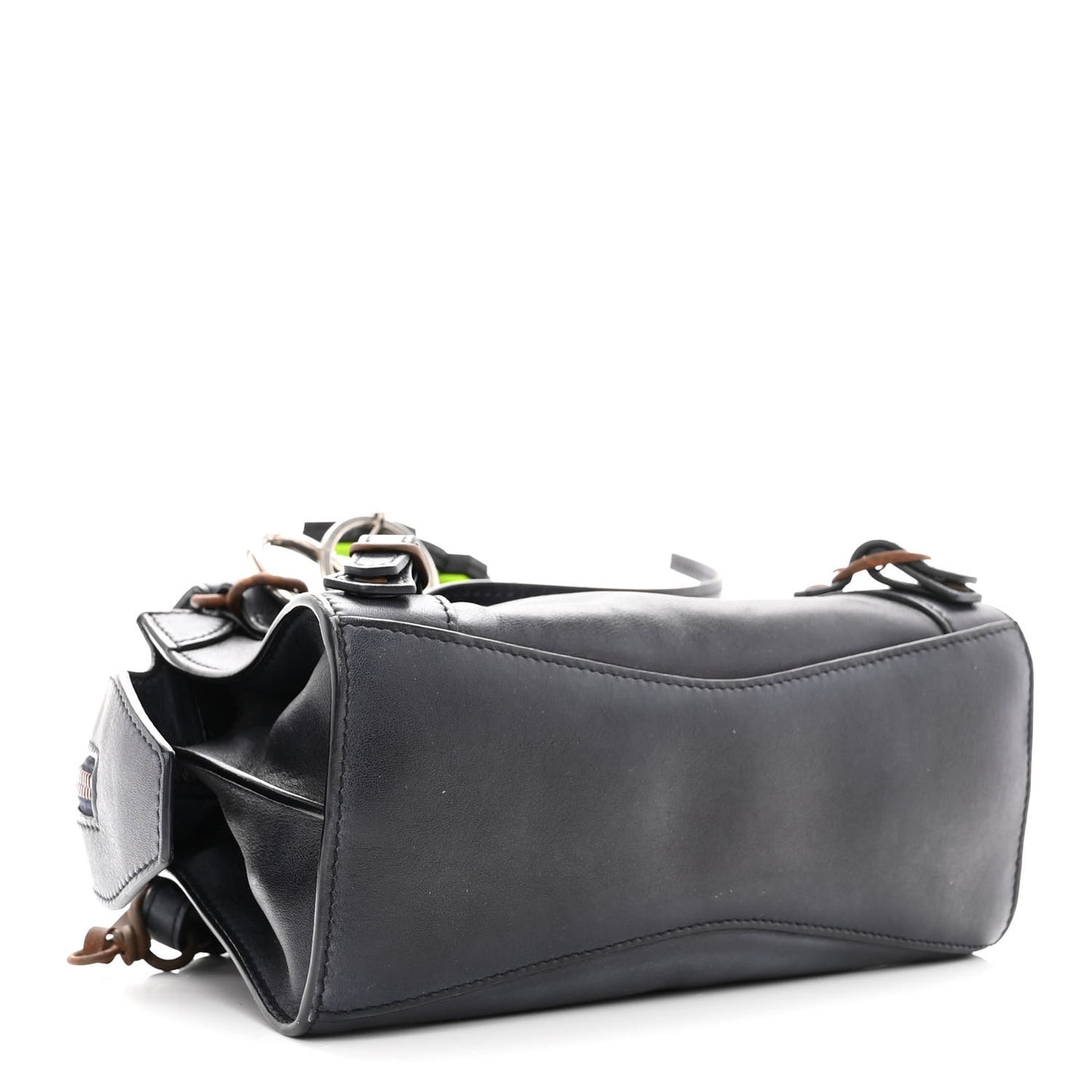 Used Calfskin Rust Hardware Mini Neo Classic City Navy