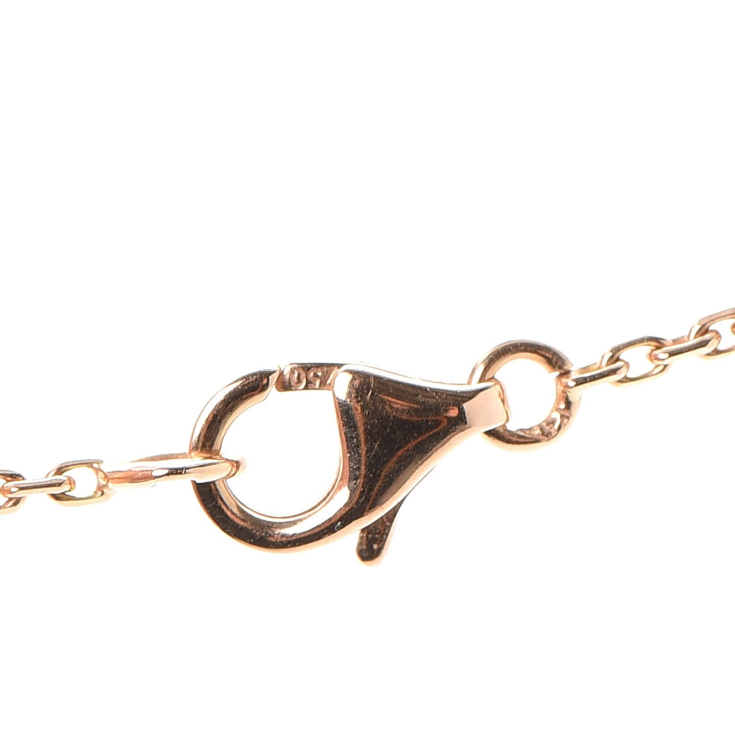 18K Rose Gold Diamond Grey Mother of Pearl Vintage Alhambra Pendant Necklace