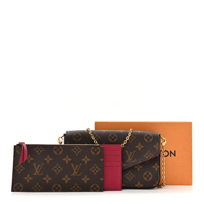 Louis Vuitton Monogram Pochette Felicie Chain Wallet Fuchsia 17 of 17