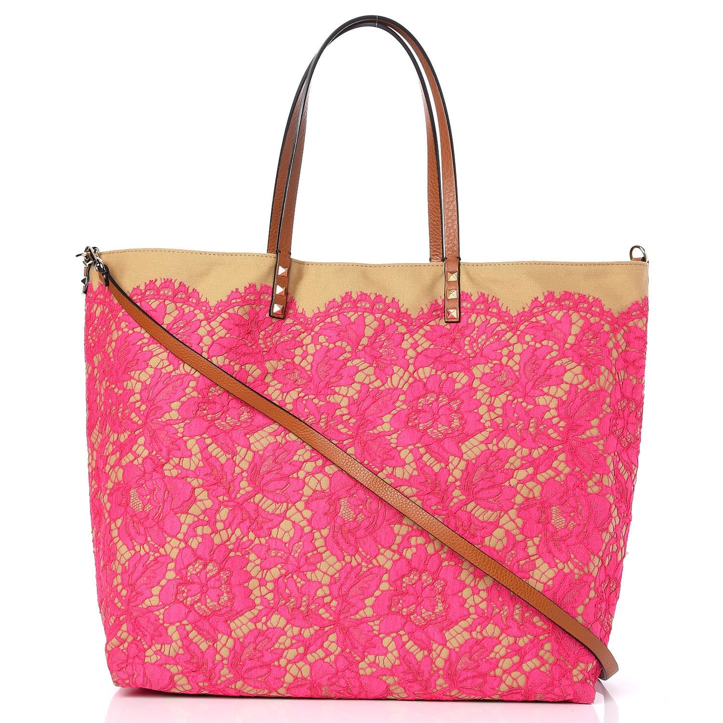 Canvas Glam Lace Reversible Tote Pink