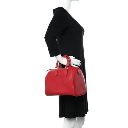 Louis Vuitton Epi Speedy 25 Castillan Red 2 of 10