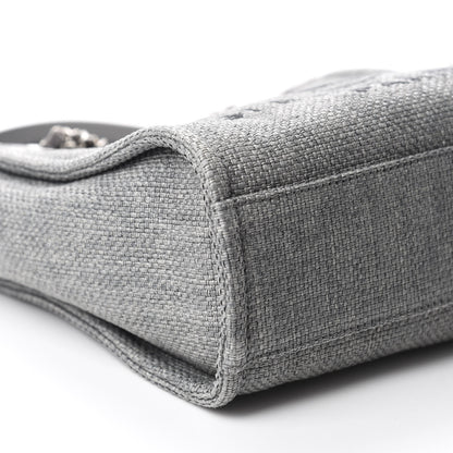 Chanel Woven Straw Raffia Mini Deauville Tote Grey 6 of 10