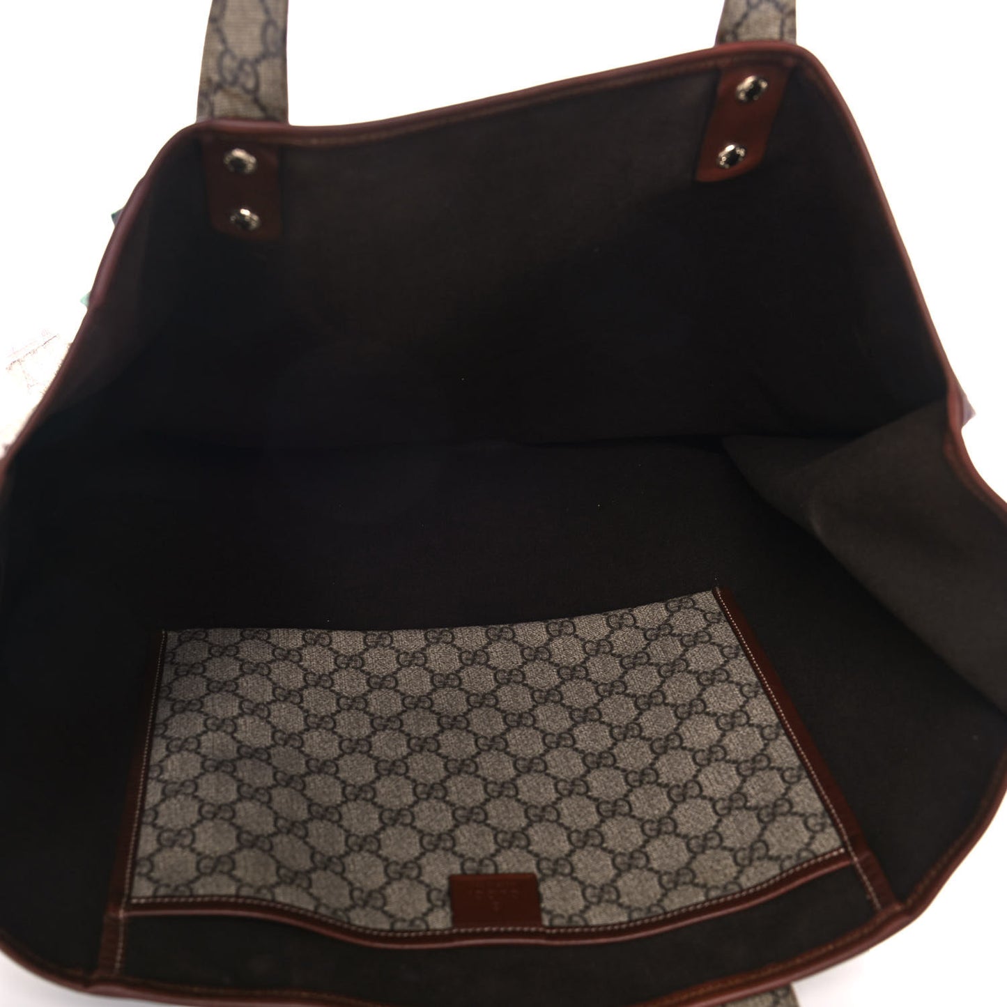 GG Plus Monogram Large Signature Web Loop Tote Brown