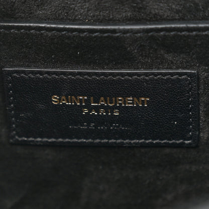 Saint Laurent Suede Fringe Small Monogram Satchel Black 6 of 11