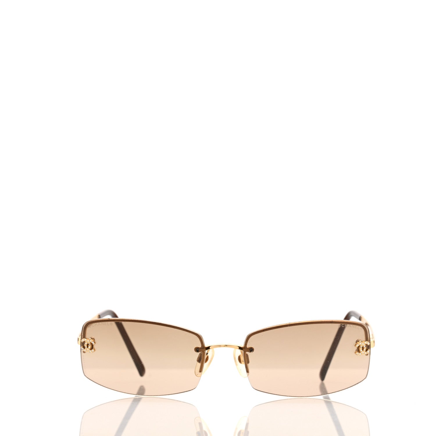 Chanel Crystal CC Logo Sunglasses 4093-B Gold 2 of 7