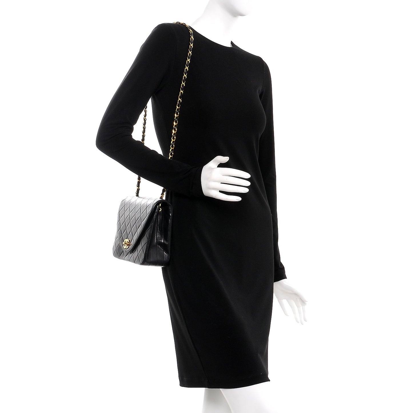 Lambskin Quilted Small Single Flap Black