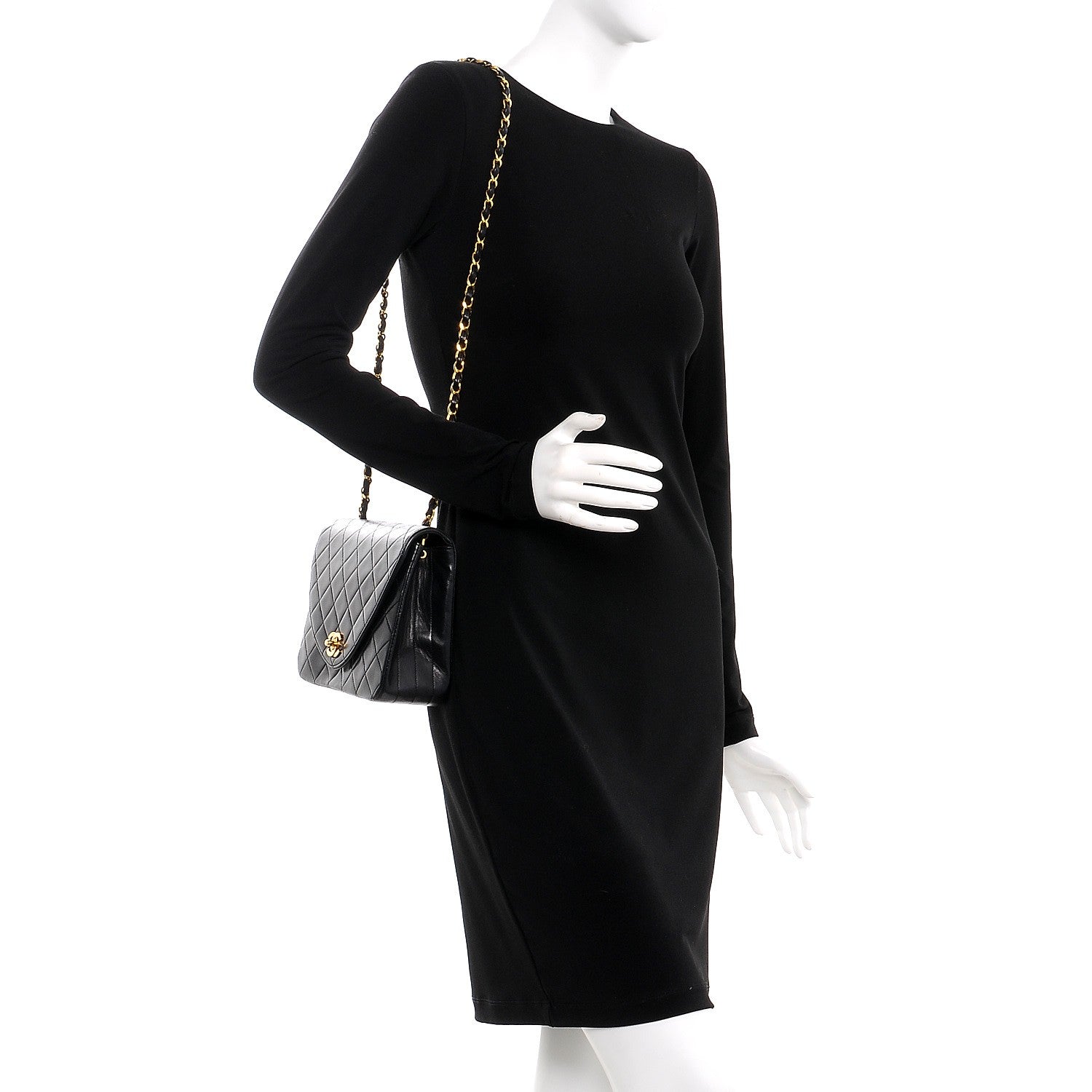 Chanel Lambskin Quilted Small Single Flap Black 2 of 8