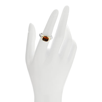David Yurman Sterling Silver 14K Yellow Gold Citrine 10mm Noblesse Ring 54 7 2 of 4