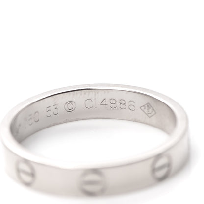 Cartier 18K White Gold 3.5mm LOVE Wedding Band Ring 53 6.25 5 of 5