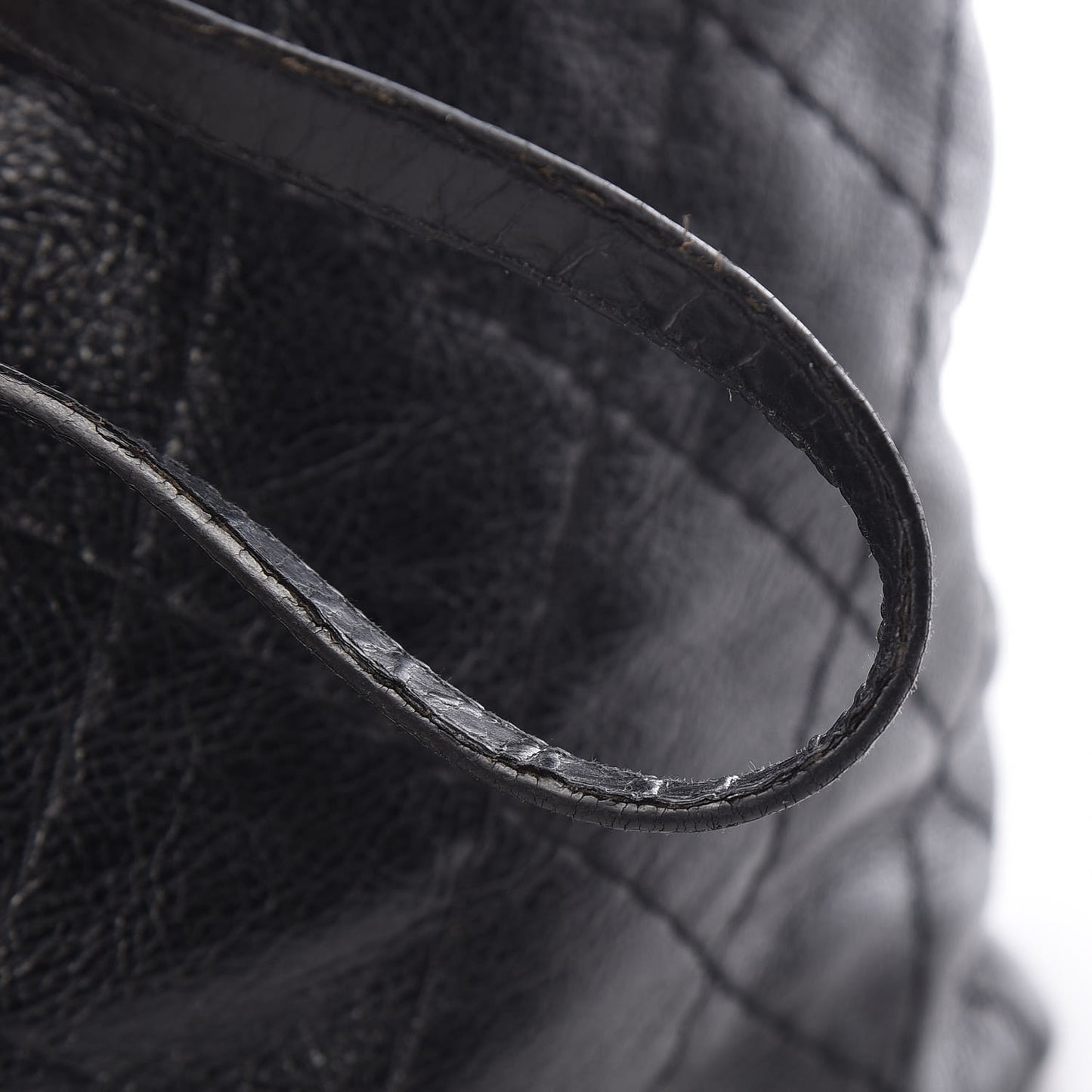 Glazed Calfskin Large On The Road Tote Black