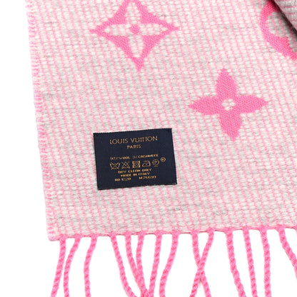 Louis Vuitton Wool Cashmere Monogram LV Scarf Pink 4 of 4