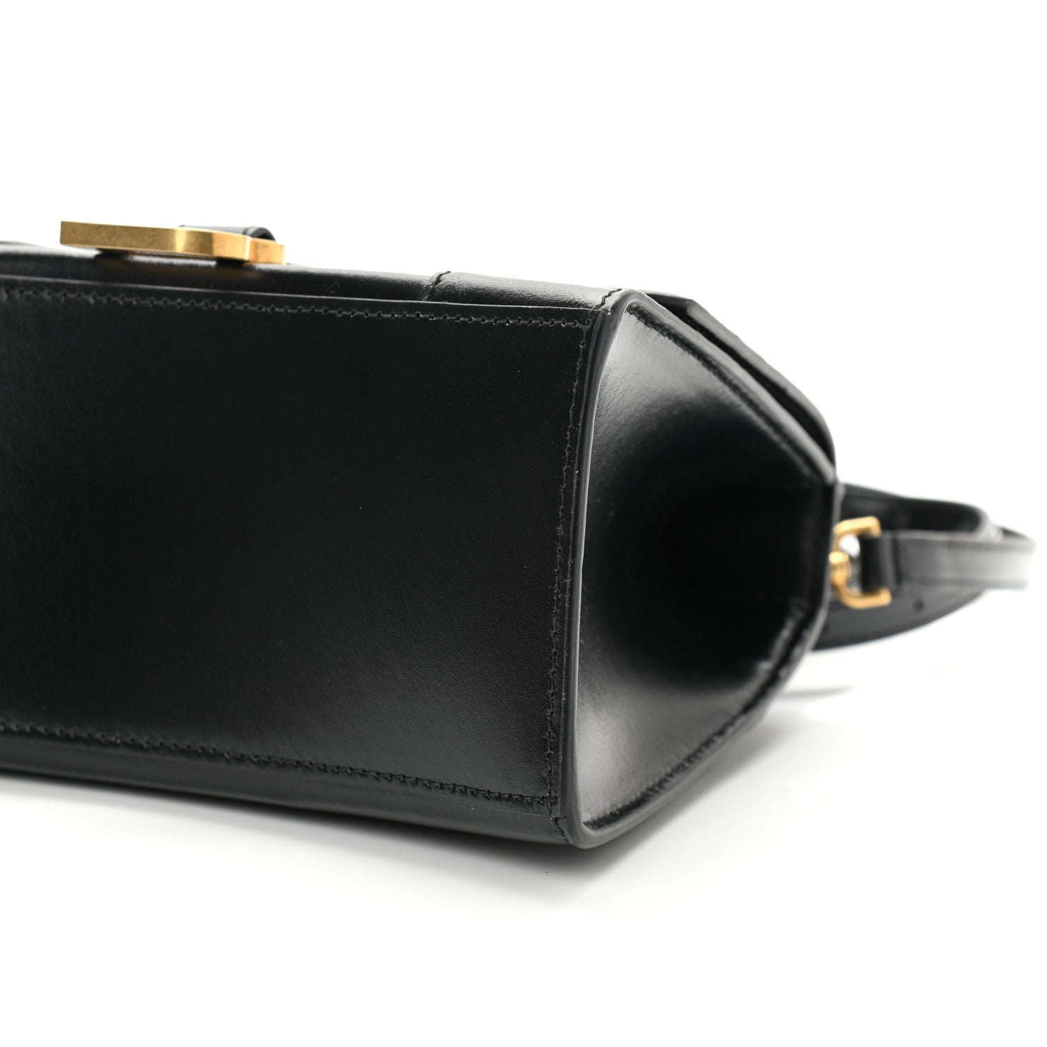 Balenciaga Shiny Box Calfskin Small Hourglass Top Handle Bag Black 10 of 11