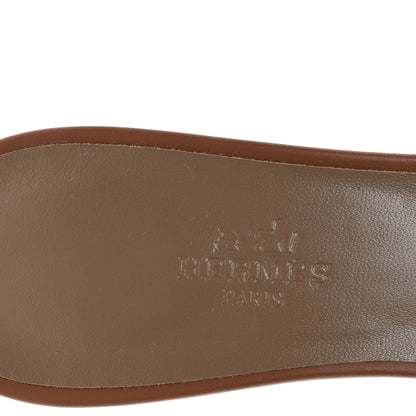Hermes Calfskin Oasis Sandals 38 Gold 8 of 10