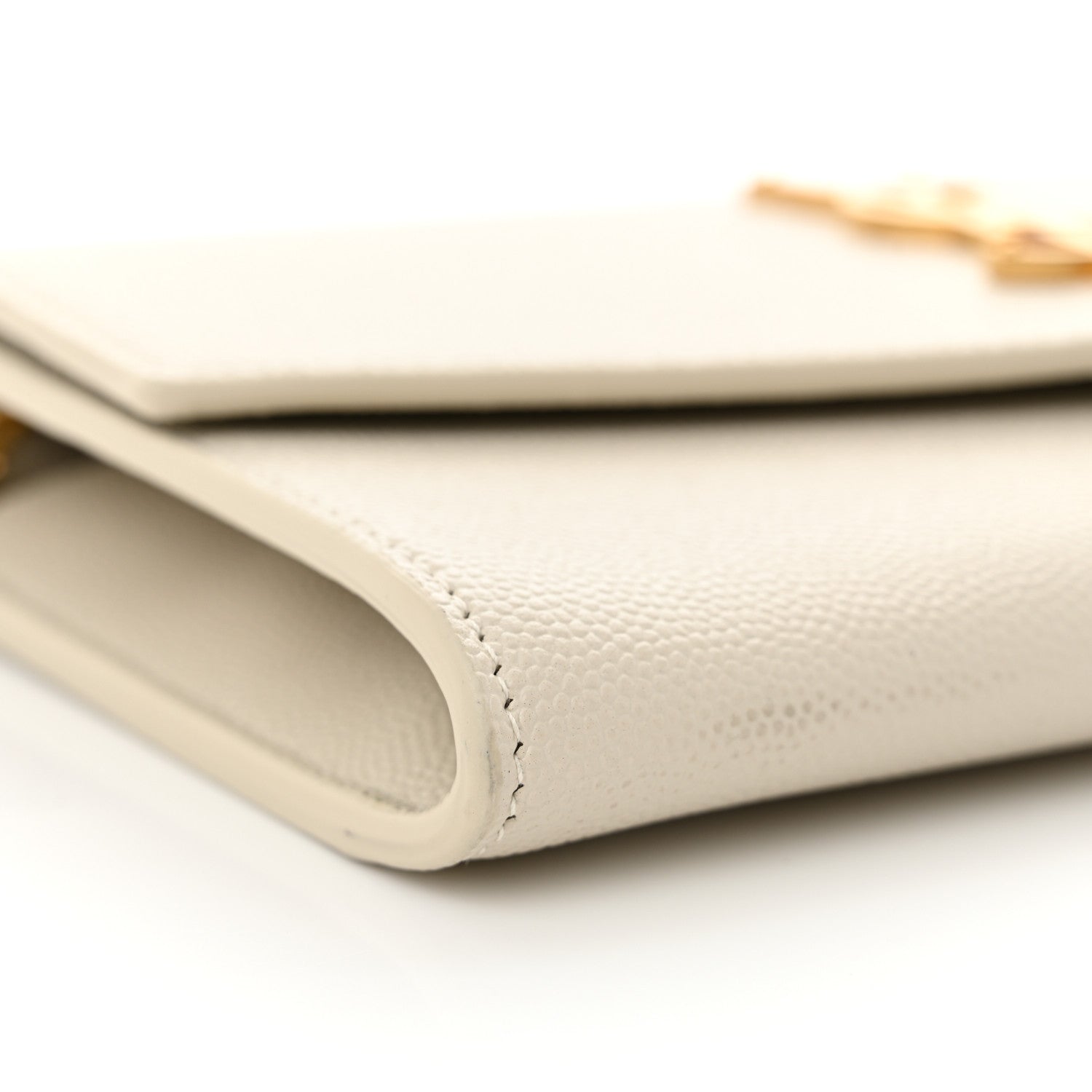 Saint Laurent Grain De Poudre Monogram Uptown Chain Wallet Crema Soft 10 of 12