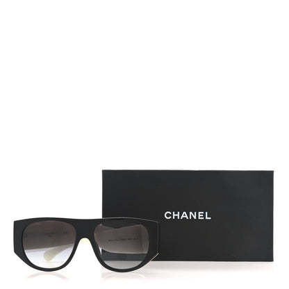 Chanel Acetate Quilted CC Pilot Sunglasses 71465 White Black 11 of 11