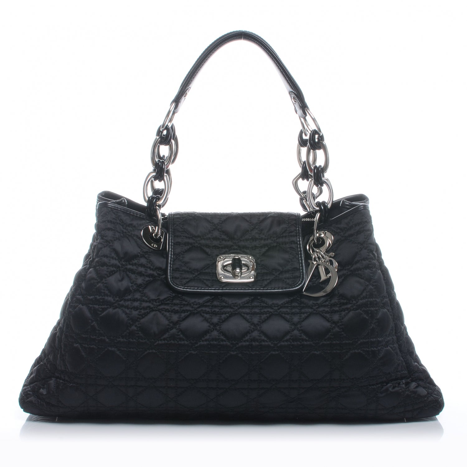 Christian Dior Nylon Cannage Medium Charming Lock Tote Black 1 of 7