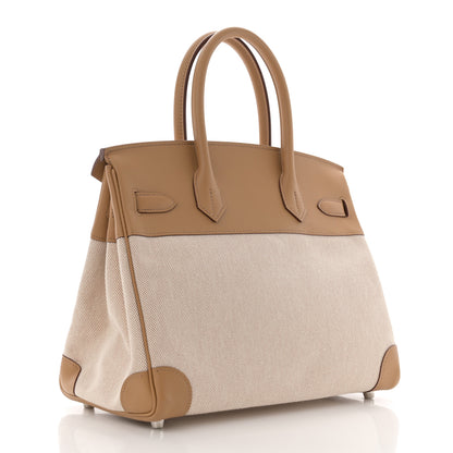 Hermes Toile Swift Birkin 30 Biscuit 3 of 11