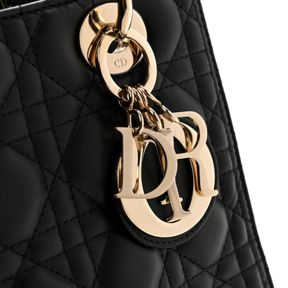 Christian Dior Lambskin Cannage Medium Lady Dior Black 12 of 15