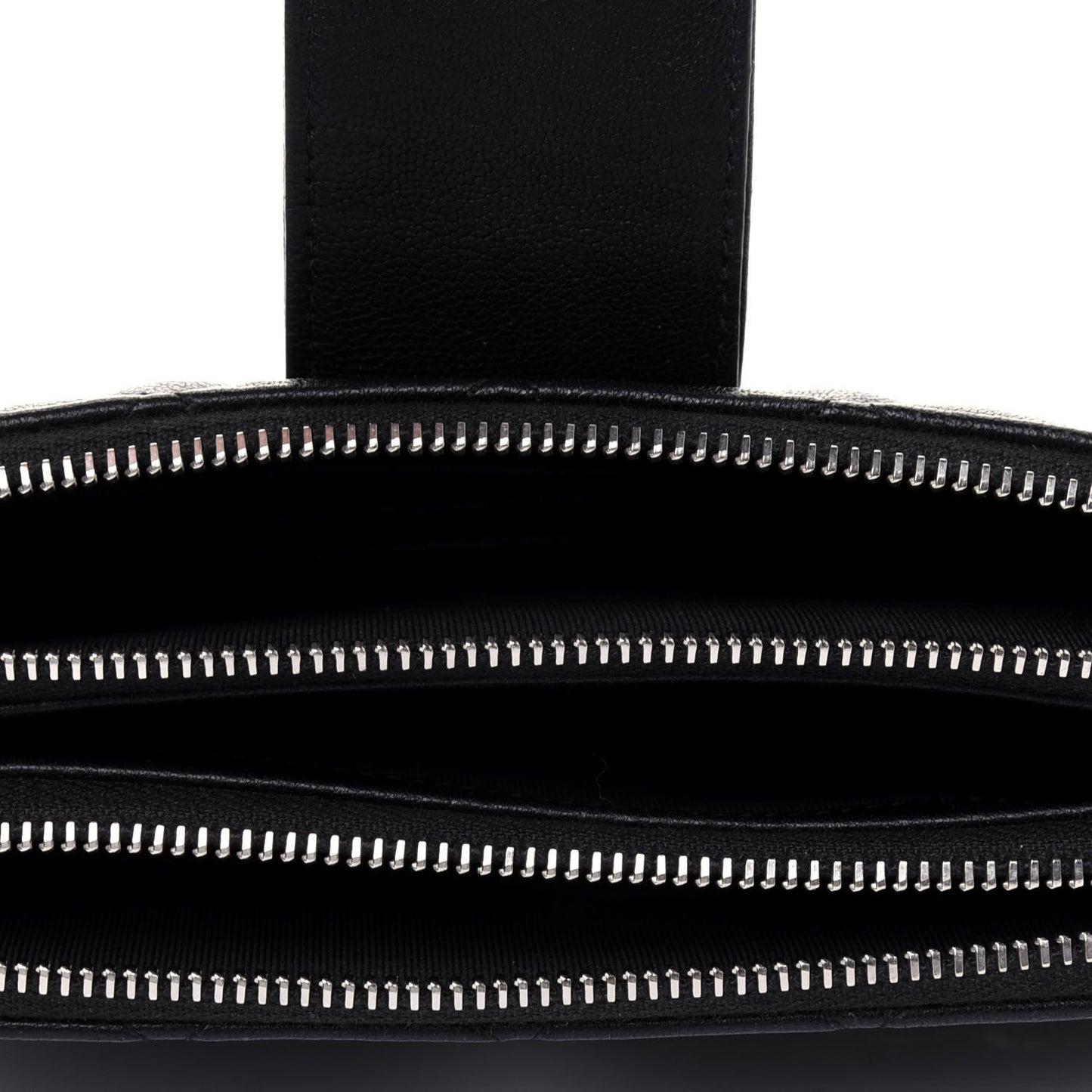 Goatskin Quilted CC Box Clutch With Chain Black