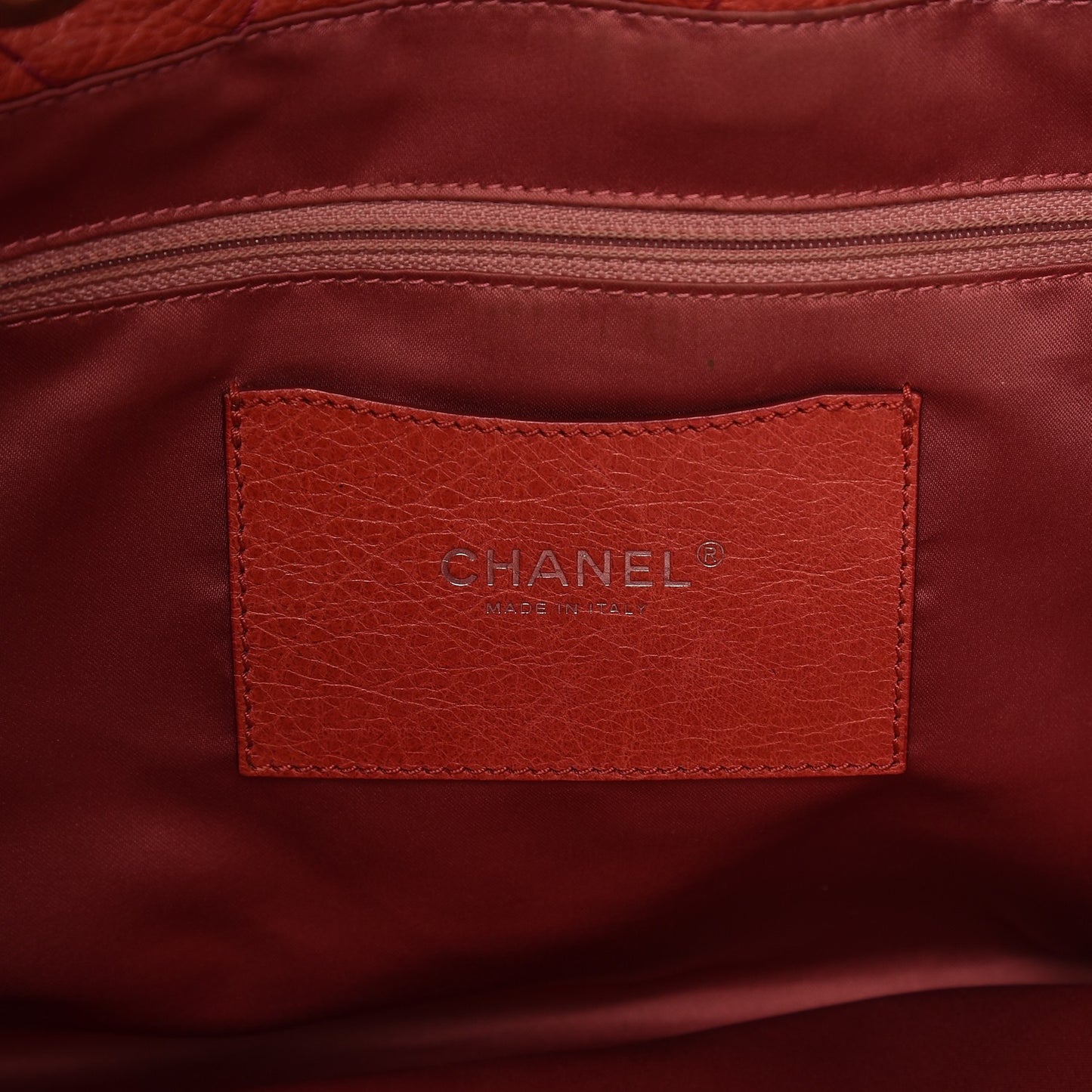 Glazed Calfskin Large On The Road Tote Red