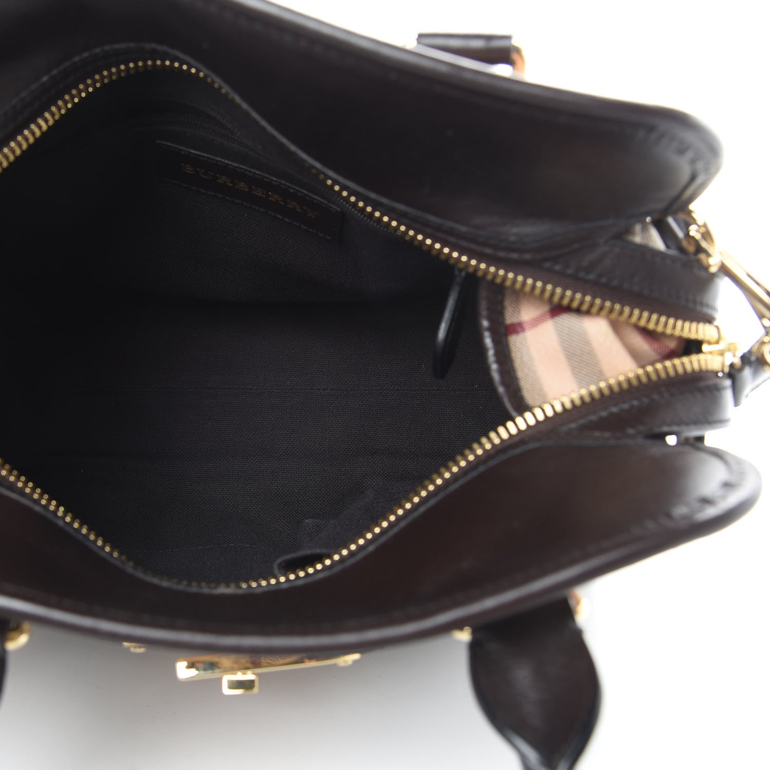 Burberry Haymarket Check Minford Portrait Tote Chocolate 5 of 15