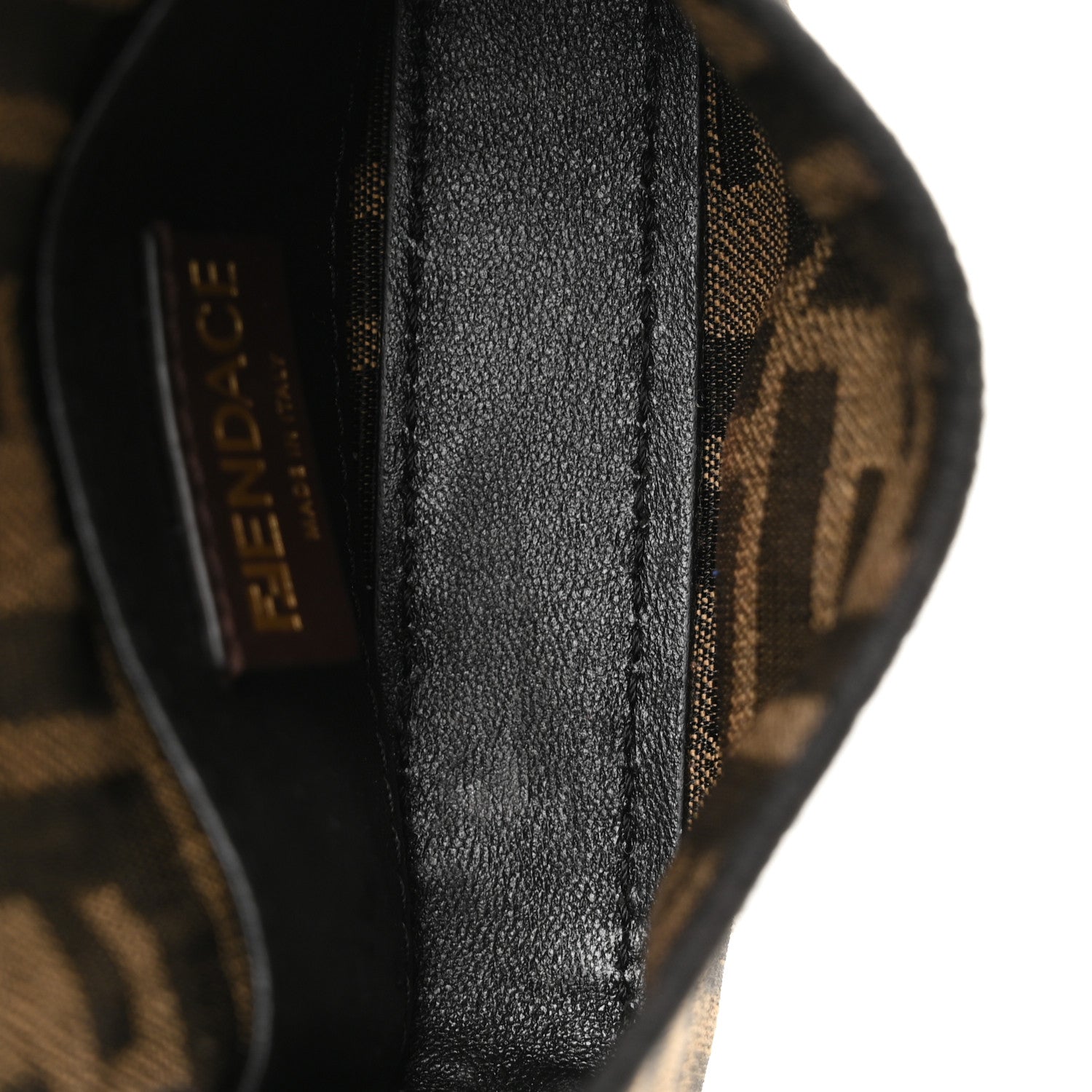 Fendi X VERSACE Fabric Jacquard Fendace FF Nano Brooch Baguette Tobacco Black 5 of 7
