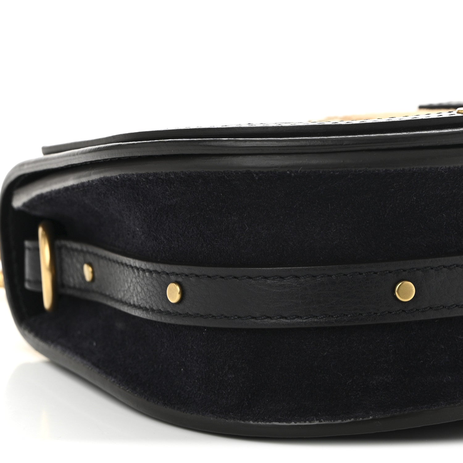 Chloe Calfskin Suede Stars Patchwork Studs Small Nile Bracelet Bag Navy Blue 9 of 10