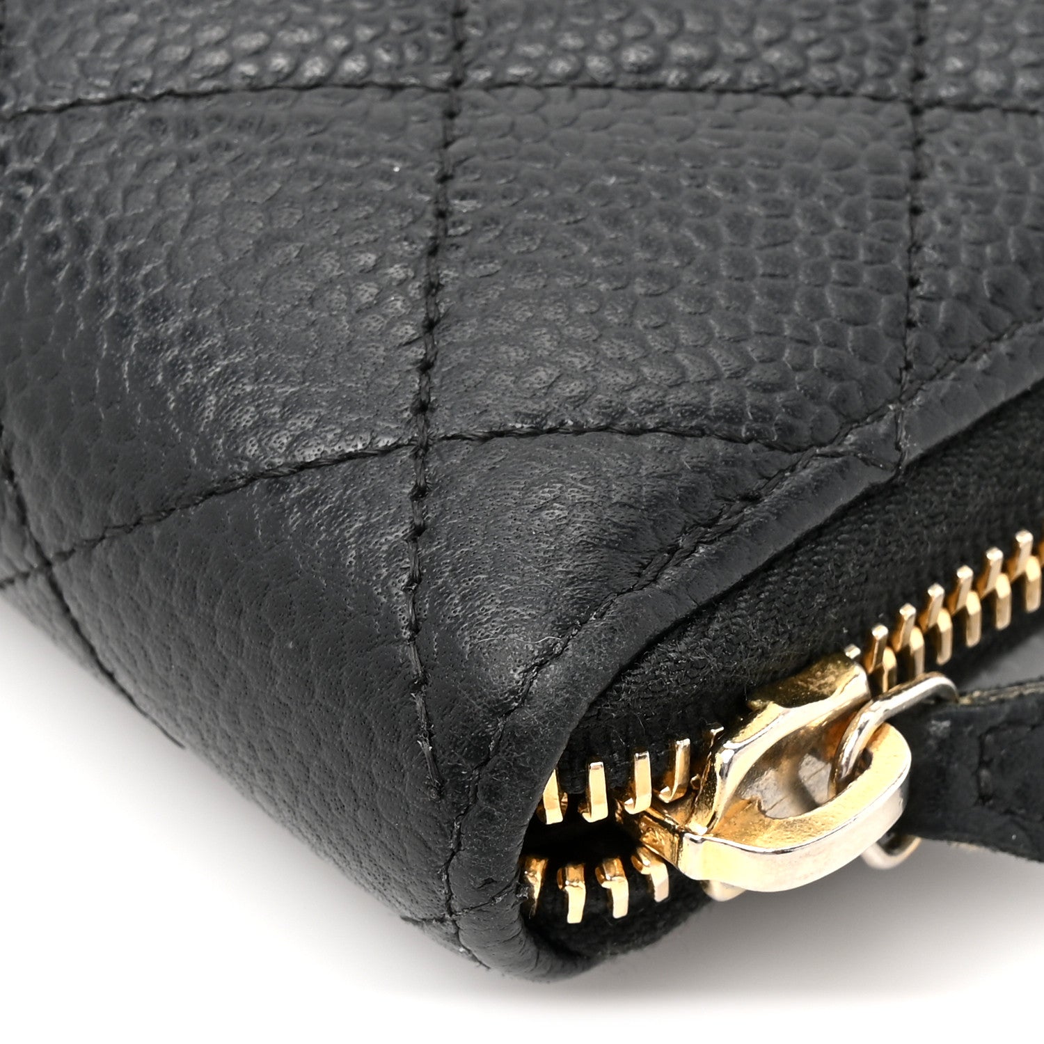 Chanel Caviar Quilted Large Gusset Zip Around Wallet Black 12 of 14