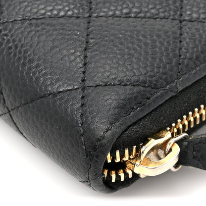 Chanel Caviar Quilted Large Gusset Zip Around Wallet Black 12 of 14
