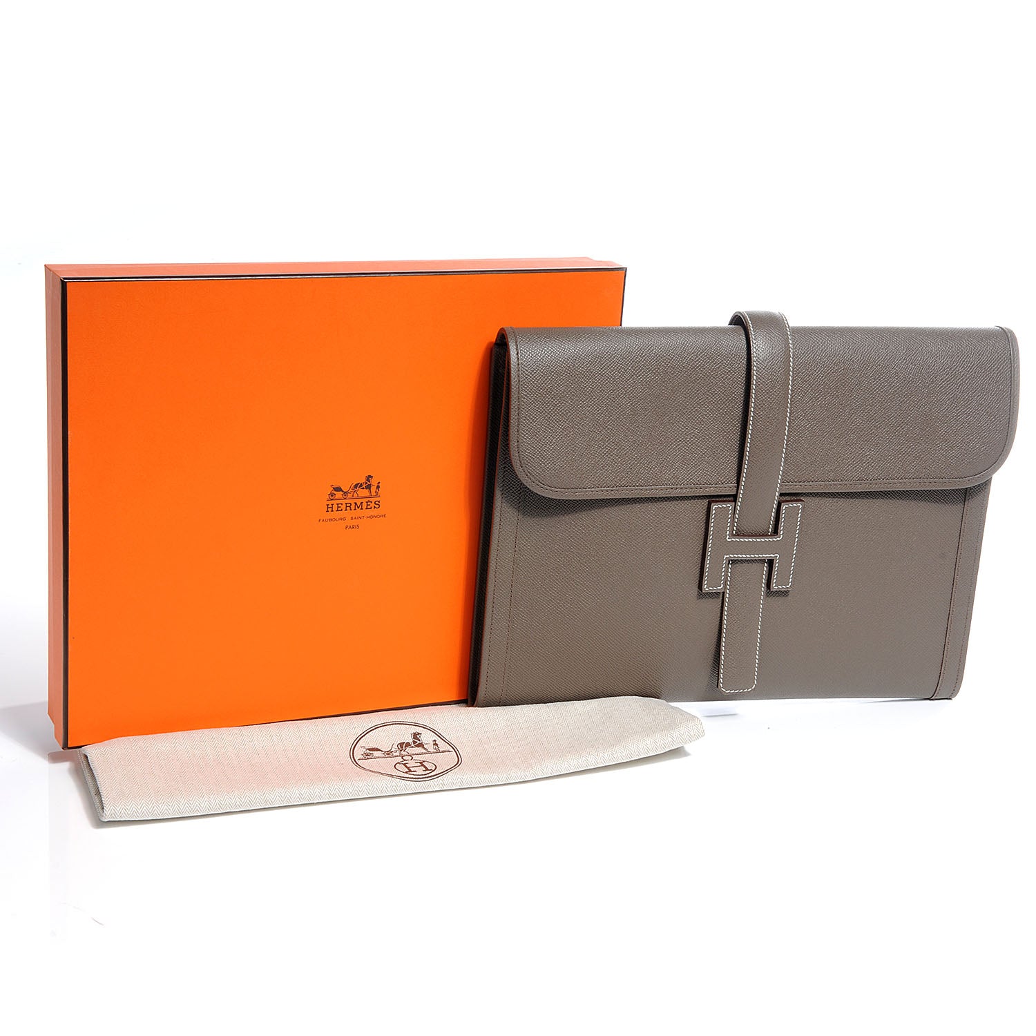 Hermes Epsom Jige 34 GM Clutch Etoupe 5 of 8