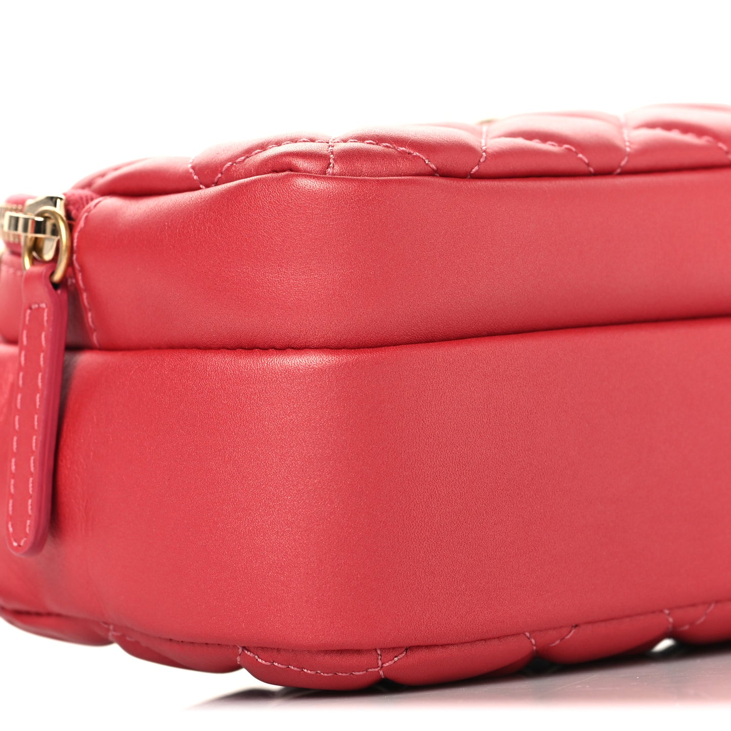 Calfskin Quilted Day Trips Camera Case Pink