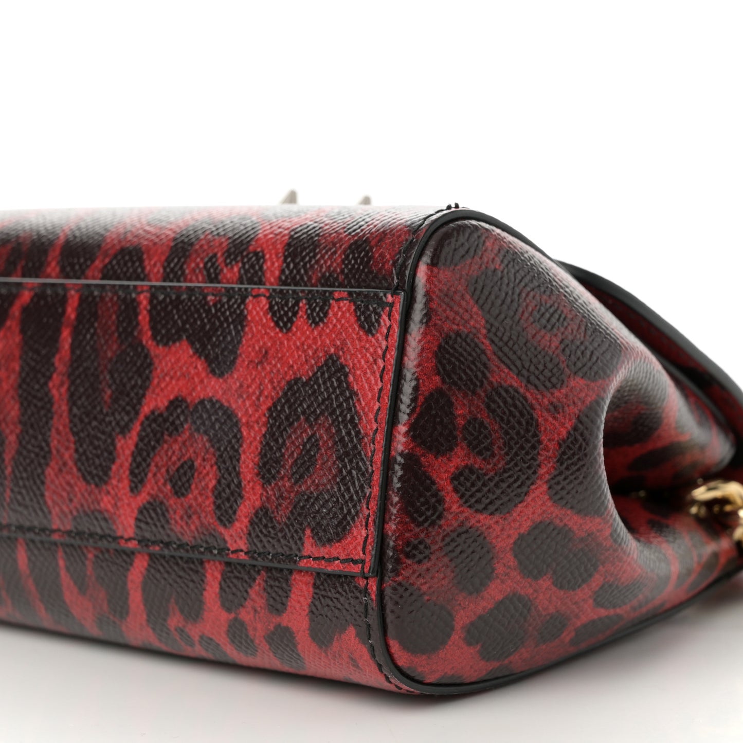 Dauphine Crystal Leopard Print Mini Miss Sicily Satchel Red
