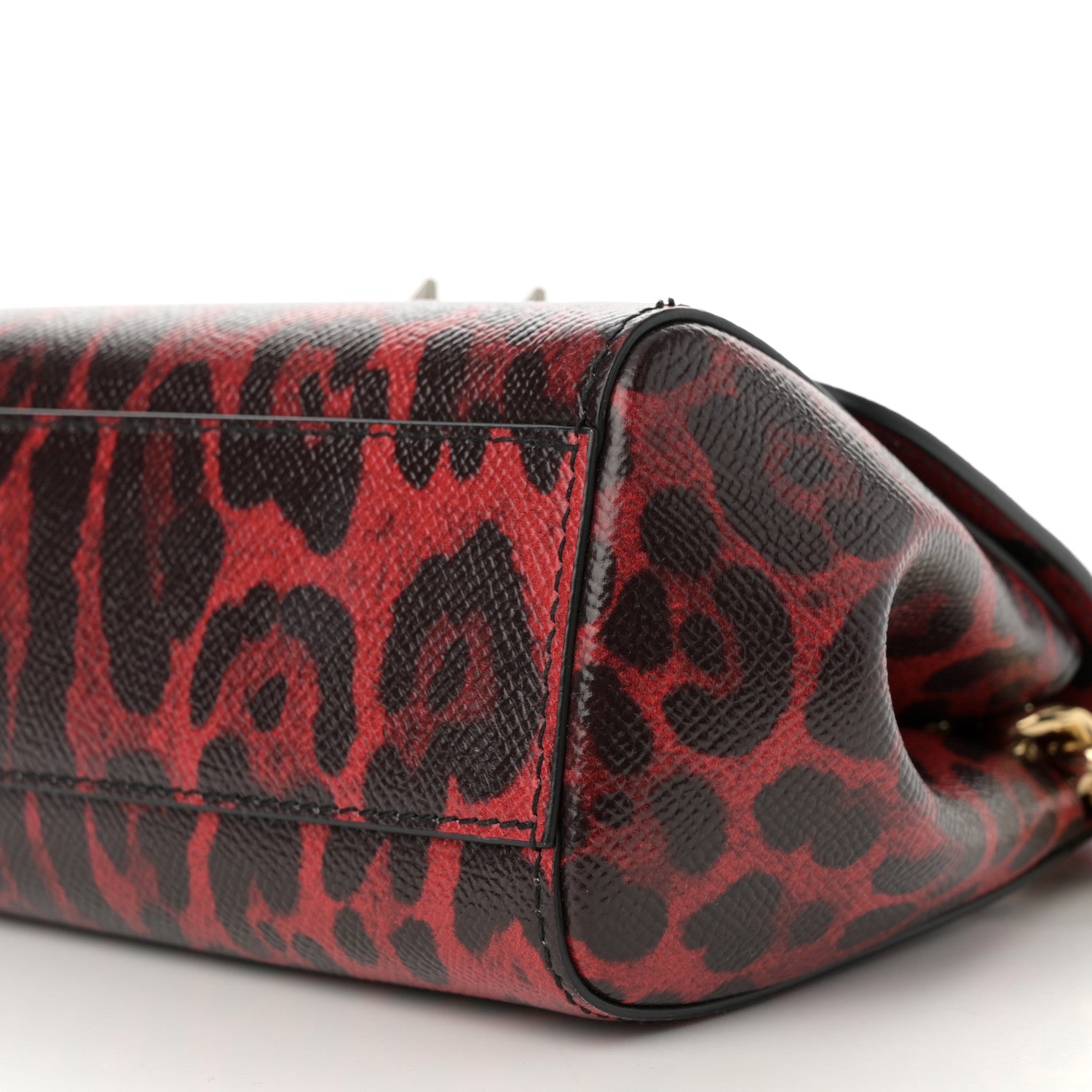 Dolce & Gabbana Dauphine Crystal Leopard Print Mini Miss Sicily Satchel Red 9 of 11