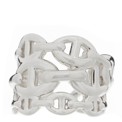 Hermes Sterling Silver GM Chaine d'Ancre Enchainee Band Ring 55 7.25 1 of 5