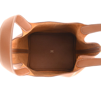 Hermes Taurillon Clemence Picotin Lock 22 MM Gold 5 of 11