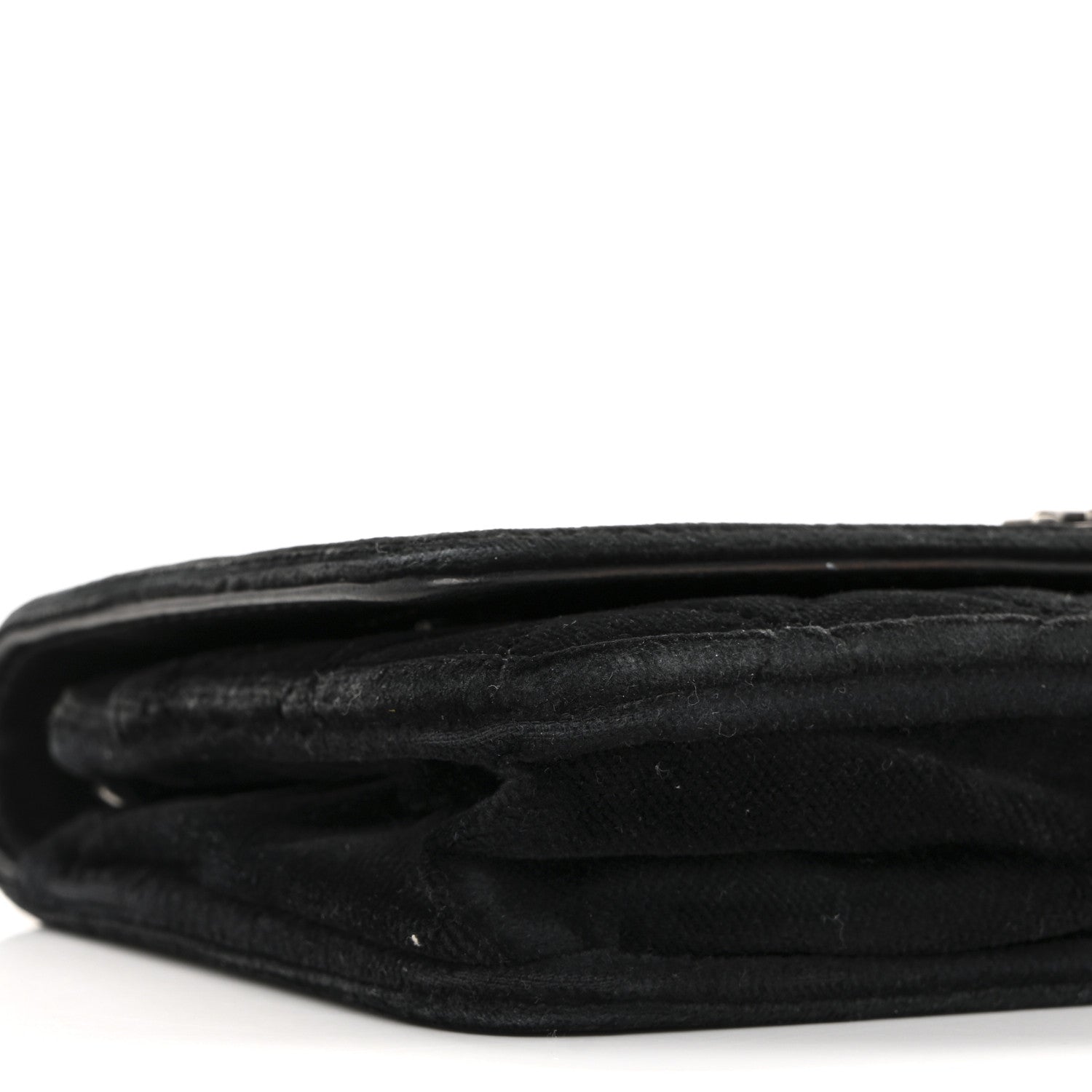Chanel Velvet Quilted Boy Wallet On Chain WOC Black 10 of 15