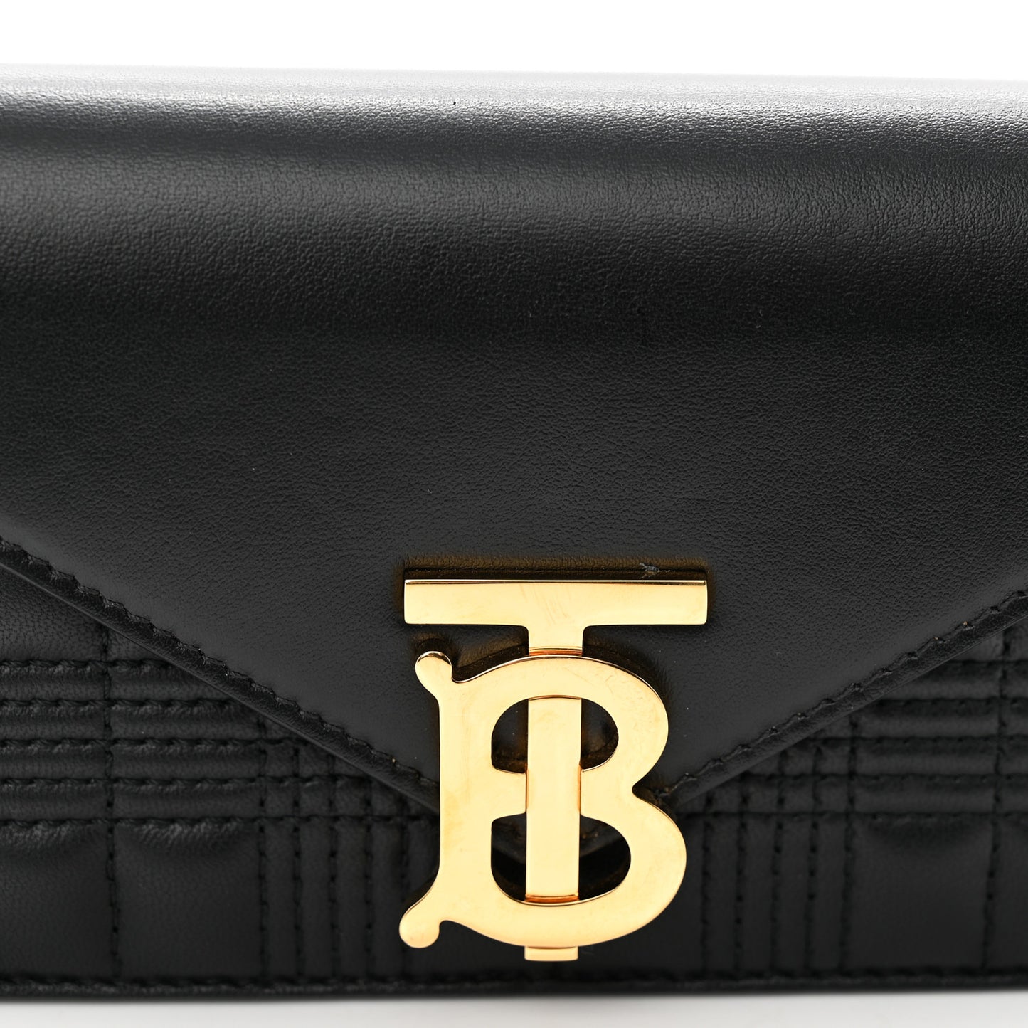Smooth Calfskin Quilted Check TB Envelope Belt Bag Black