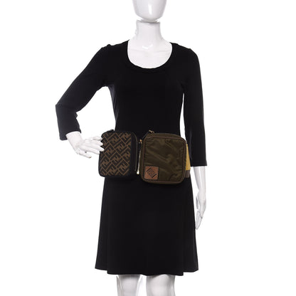 Fendi Nylon Dolmias Vitello Grace FF Multi Pouch Belt Bag Military Brown Tortora 2 of 12